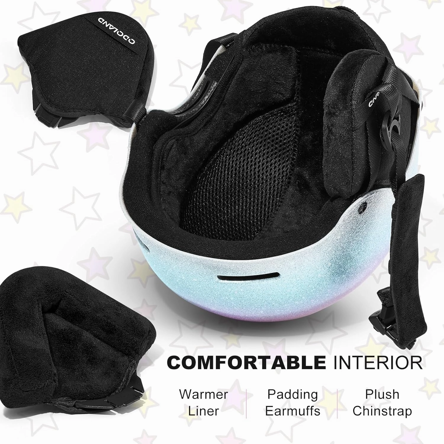 Odoland Kids Ski Helmet, Snow Helmet with Ski Goggles, Shockproof, Windproof, Safety Snow Sports Helmets and Protective Goggles for Boys Girls and Youth