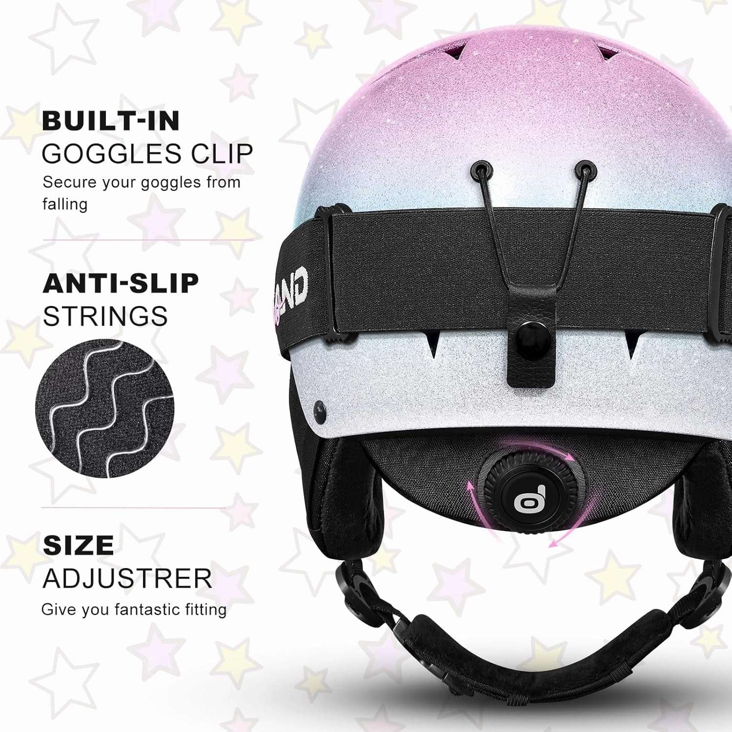 Odoland Kids Ski Helmet, Snow Helmet with Ski Goggles, Shockproof, Windproof, Safety Snow Sports Helmets and Protective Goggles for Boys Girls and Youth