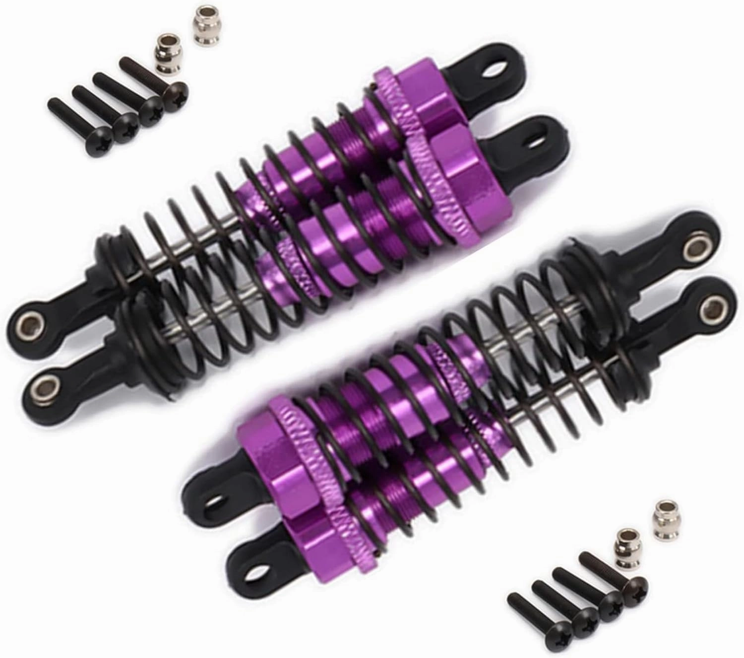 Oil adjustable 70mm alloy shock absorber damper for rc car 1/16 buggy truck Hsp hip losi Toy upgraded hop-up parts 4pcs/set（Purple）