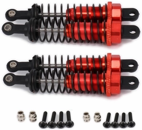 Oil adjustable 70mm alloy shock absorber damper for rc car 1/16 buggy truck Hsp hip losi Toy upgraded hop-up parts 4pcs/set（Red）