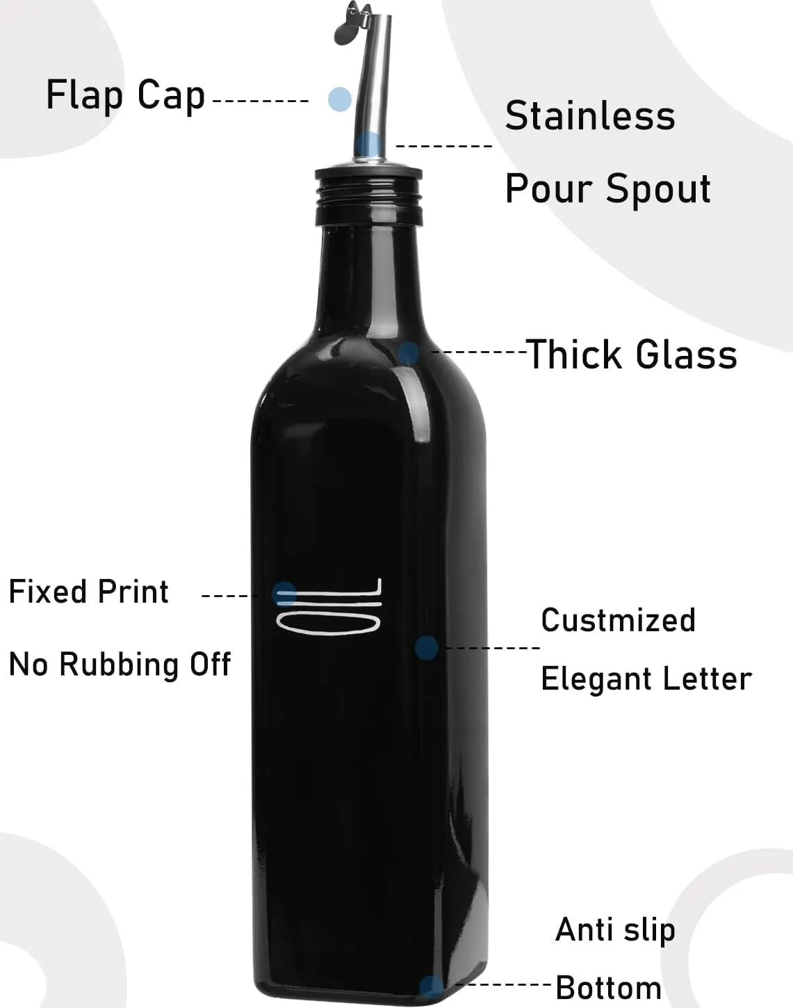Olive Oil Dispenser - Kitchen Decor (Black)