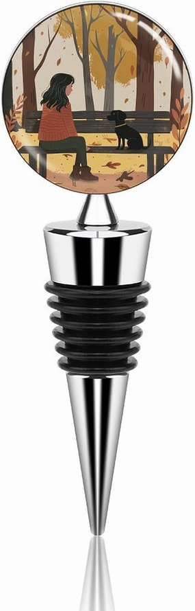 On A Park Bench Wine Saver Vacuum Pump Champagne Bottle Stopper Multicolor Leak-Proof And Reusable Wine Saver, Preserves Beverage Freshness