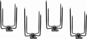 OneGrill Stainless Steel Grill Rotisserie Spit Rod Forks (Fits: 1/2 Inch Hexagon, 3/8 Inch Square, 1/2 Inch Round). 2-Pack (Includes 2 Sets)