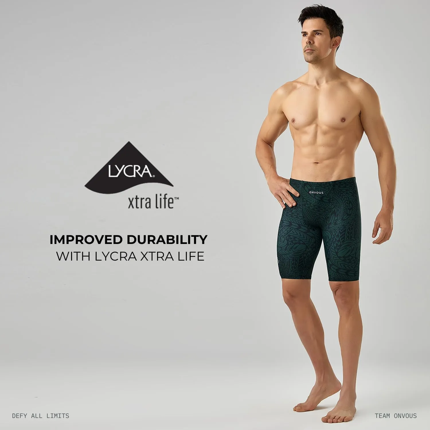 Onvous Swim Jammers for Men | Men's Athletic Swimwear Jammer | Mens Jammer for Swimming | Mens Swim Jammers Size 28-38