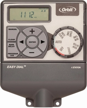 Orbit 28964 Easy Dial 4-Station Indoor Sprinkler Controller Gray