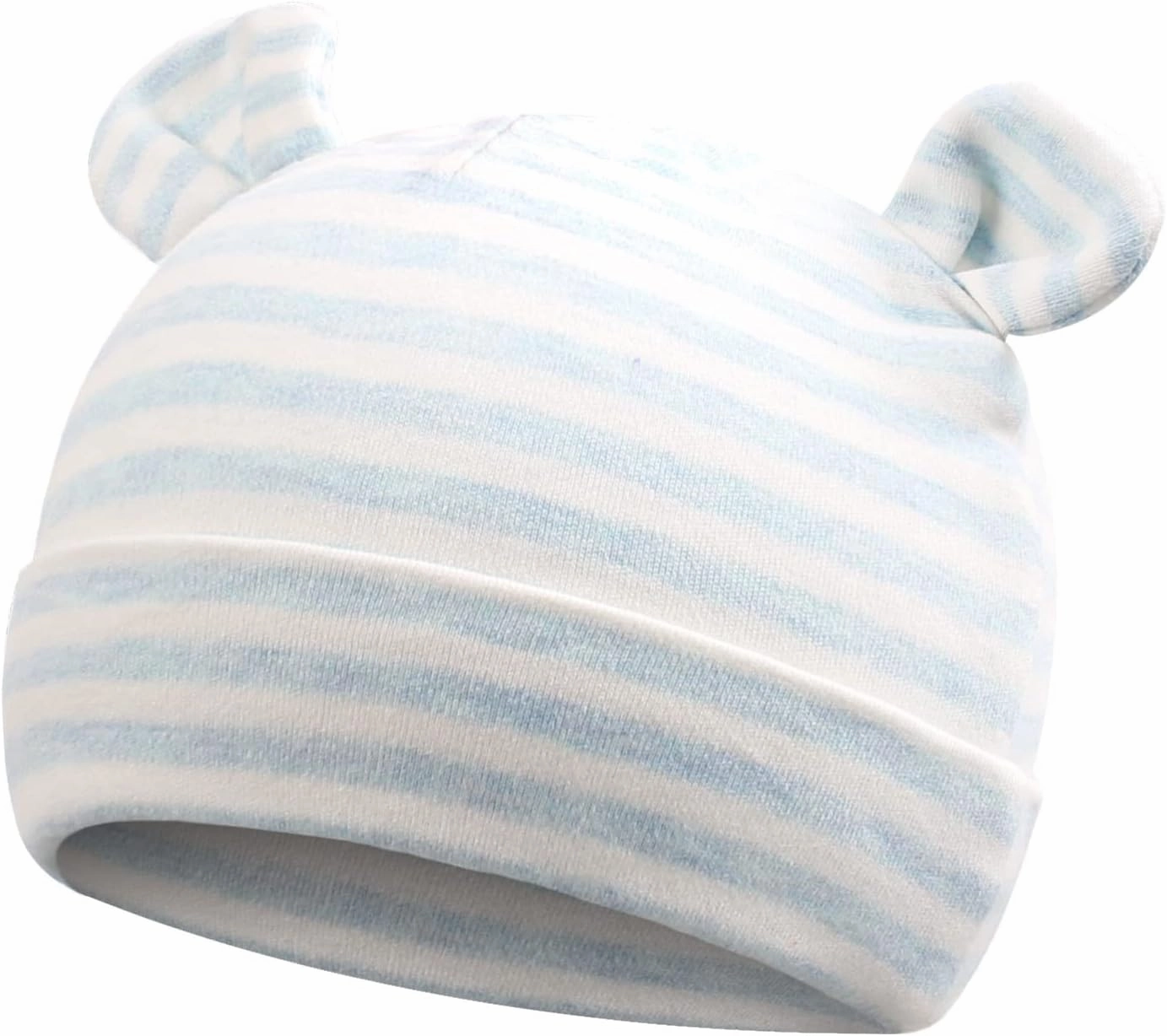 Original Cotton Newborn Hats for Girls Striped Preemie Baby Hats Bear Ears Infant Boys Beanies 0-6 Months