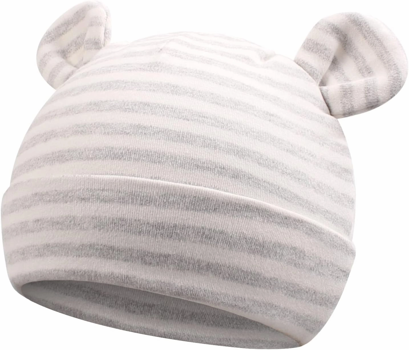 Original Cotton Newborn Hats for Girls Striped Preemie Baby Hats Bear Ears Infant Boys Beanies 0-6 Months