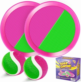 Outdoor Games for Kids Ages 3-5 4-8, Toss Game for Ages 3 4 5 6 7 8-12 Years Old Boy Girl, Catch Ball Game Set with 2 Paddles for Outside Yard Beach Toys for Birthday Gifts Easter Basket Stuffers