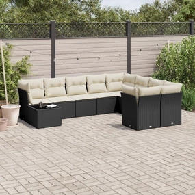Outdoor Patio Furniture Set, Black Rattan Garden Chairs Set Table for Balcony, Outside Clearance