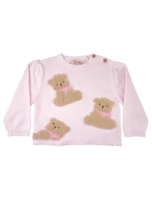 PA Girl's Bear Lightweight Knit Sweater