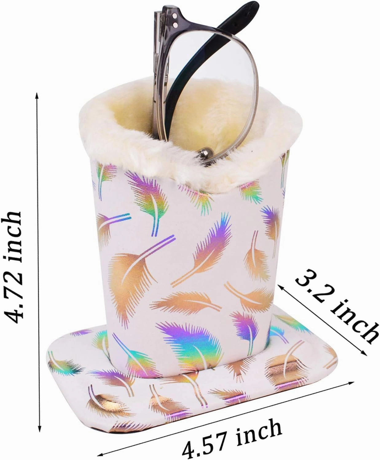 Pack of 2 Soft Plush Lined Eyeglasses Holder Stand Protective Glasses Holder Stand