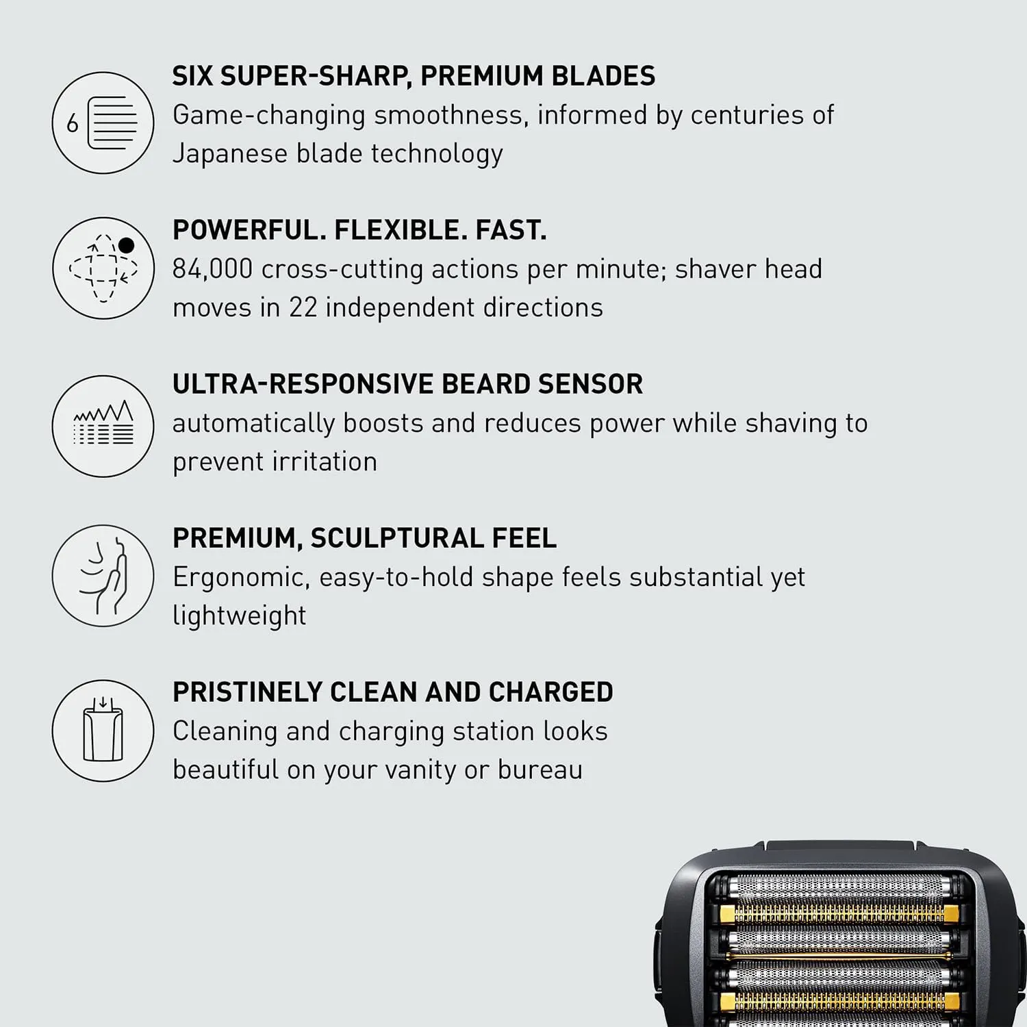 Panasonic Electric Razor for Men, Electric Shaver, ARC6 Six-Blade Electric Razor with Premium Automatic Cleaning and Charging Station, ES-LS9A-K (Black)