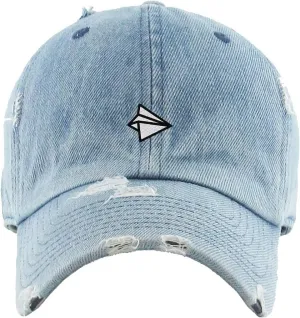 Paper Airplanes Vintage Baseball Cap Embroidered Cotton Adjustable Distressed Dad Hat