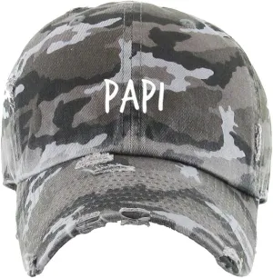 Papi Vintage Baseball Cap Embroidered Cotton Adjustable Distressed Dad Hat