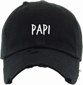 Papi Embroidered Vintage Baseball Cap Cotton Adjustable Distressed Dad Hat