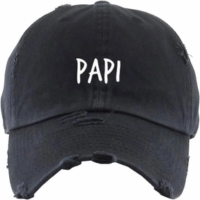 Papi Embroidered Vintage Baseball Cap Cotton Adjustable Distressed Dad Hat