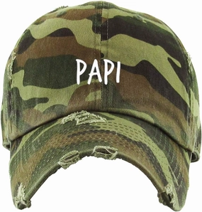Papi Vintage Baseball Cap Embroidered Cotton Adjustable Distressed Dad Hat