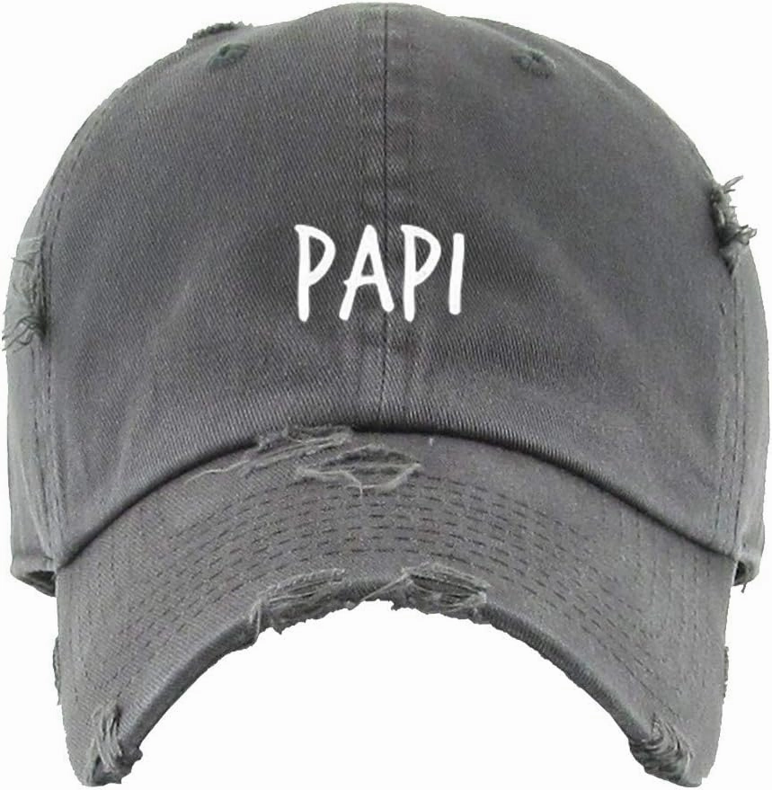 Papi Vintage Baseball Cap Embroidered Cotton Adjustable Distressed Dad Hat