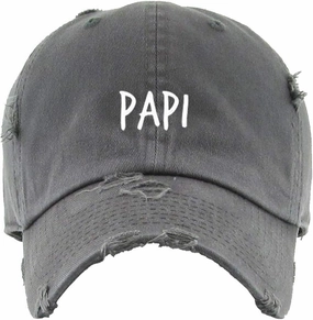 Papi Vintage Baseball Cap Embroidered Cotton Adjustable Distressed Dad Hat