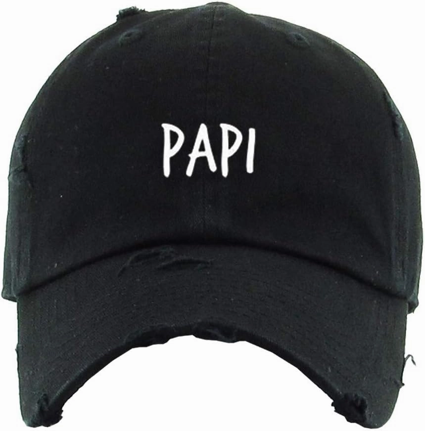 Papi Vintage Baseball Cap Embroidered Cotton Adjustable Distressed Dad Hat