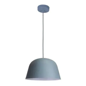PASTEL06A Pendant - Matte Blue Angled DOME OD250mm x H155mm 3m cable WTY 1YR