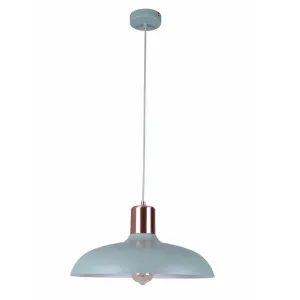 PASTEL12 Pendant - L Matte GREEN DOME with Copper Lamp holder Cover OD400mm x H216mm 3m cable WTY 1YR