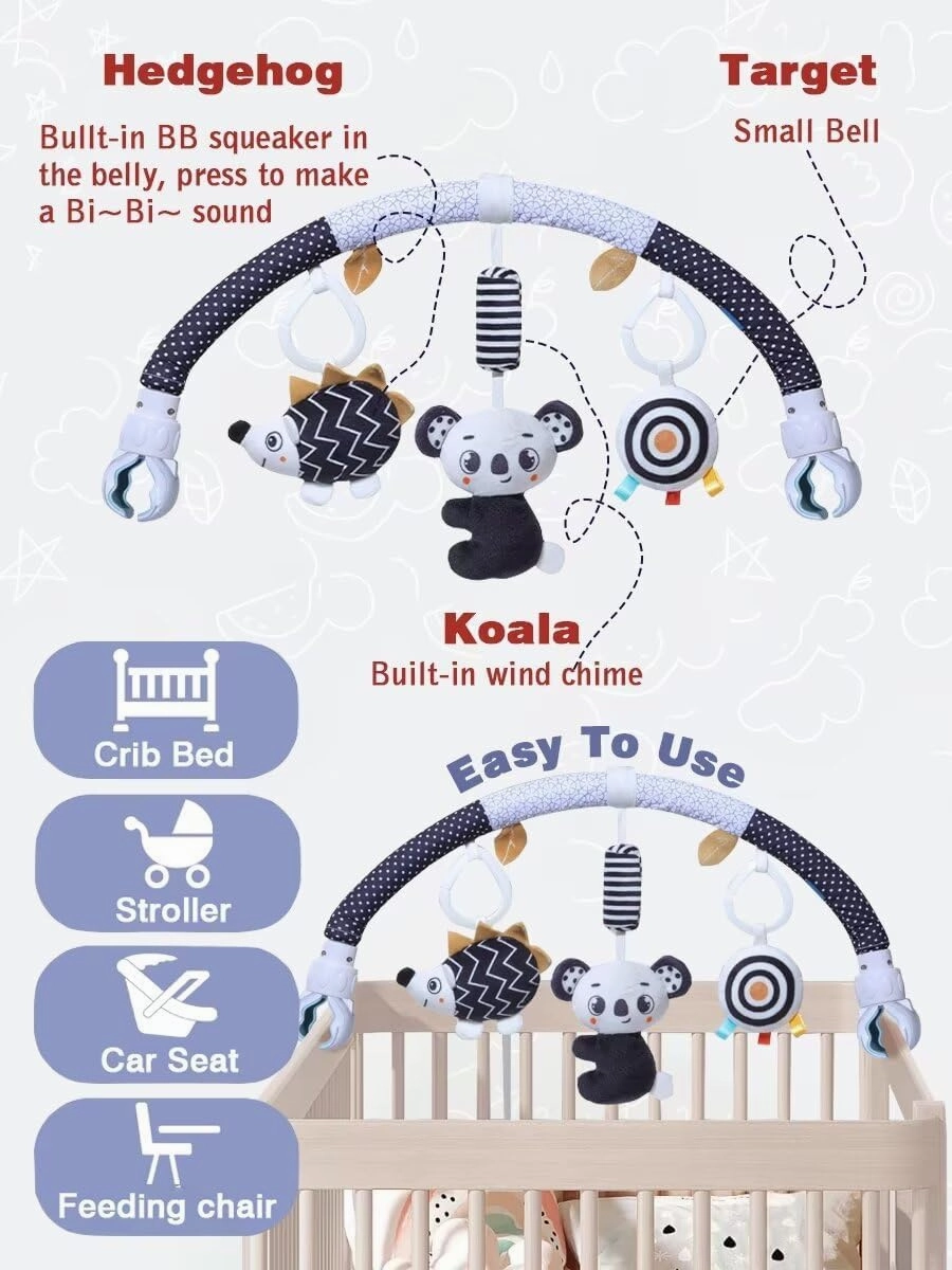 Pau1Hami1ton Baby Stroller Arch Toys, Car Seat Toys,Bouncer Toy Bar/Mobile for Bassinet,Adjustable Baby Hanging Toys Fit for Crib Bed,Stroller,Car Seat,Baby Gifts.S-19(Koala)