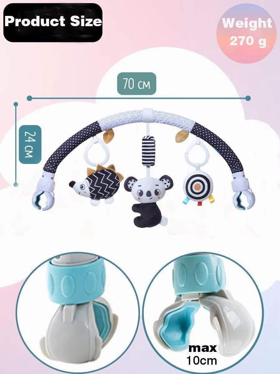 Pau1Hami1ton Baby Stroller Arch Toys, Car Seat Toys,Bouncer Toy Bar/Mobile for Bassinet,Adjustable Baby Hanging Toys Fit for Crib Bed,Stroller,Car Seat,Baby Gifts.S-19(Koala)