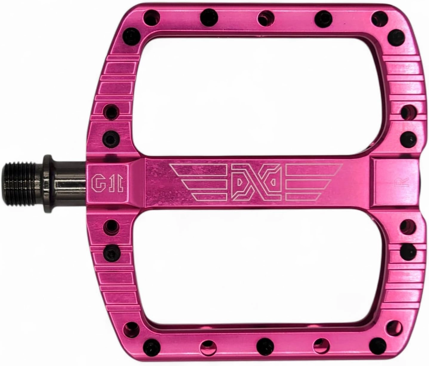 PDX G11 Mountain Bike Pedal MTB Pedal Large Concave Platform Machined Aluminum Polished Bicycle Non-Slip Pedals 9/16 Chromoly Spindle Smooth Ball Bearings