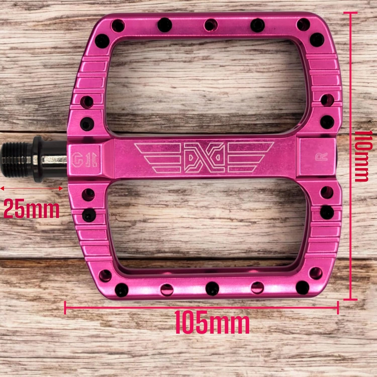 PDX G11 Mountain Bike Pedal MTB Pedal Large Concave Platform Machined Aluminum Polished Bicycle Non-Slip Pedals 9/16 Chromoly Spindle Smooth Ball Bearings