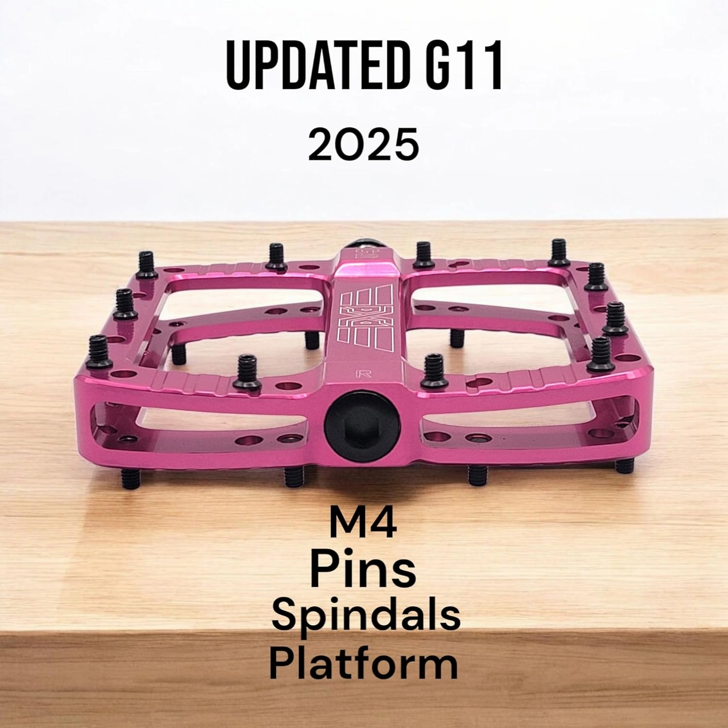PDX G11 Mountain Bike Pedal MTB Pedal Large Concave Platform Machined Aluminum Polished Bicycle Non-Slip Pedals 9/16 Chromoly Spindle Smooth Ball Bearings