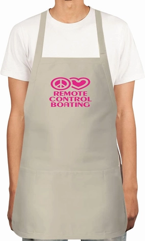 PEACE LOVE REMOTE CONTROL BOATING Apron for Men, Women with 2 Pockets - Adjustable Neck Strap, Chef BBQ Kitchen Cooking Apron w28
