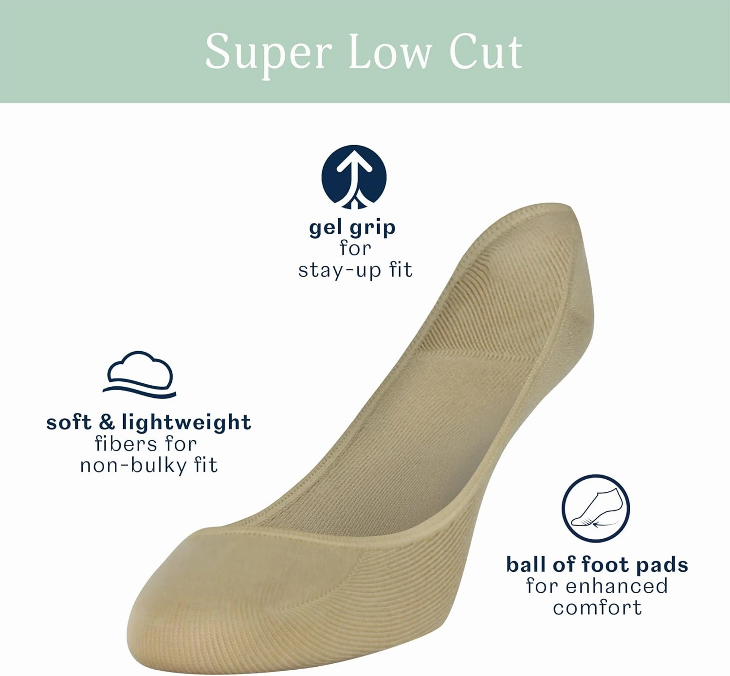 Peds Women's Padded Super Low Cut No Show Socks, 6-Pairs
