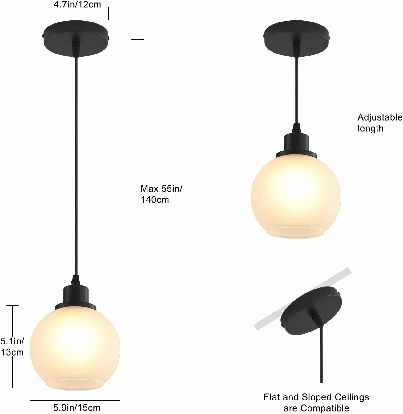 Pendant Lamp with Glass Shade, Modern Antique Brass Pendant Lights,Hanging Light Vintage Glass Shade, Island Light Pendant Light Fixture for Bedroom Living Room Kitchen