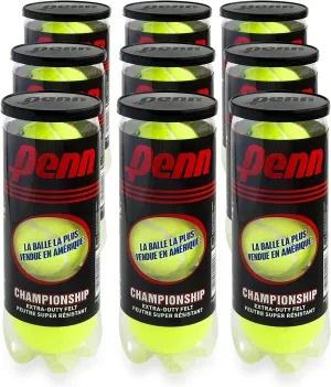 Penn Championship Extra-Duty Tennis Balls - 9 Cans, 27 Balls