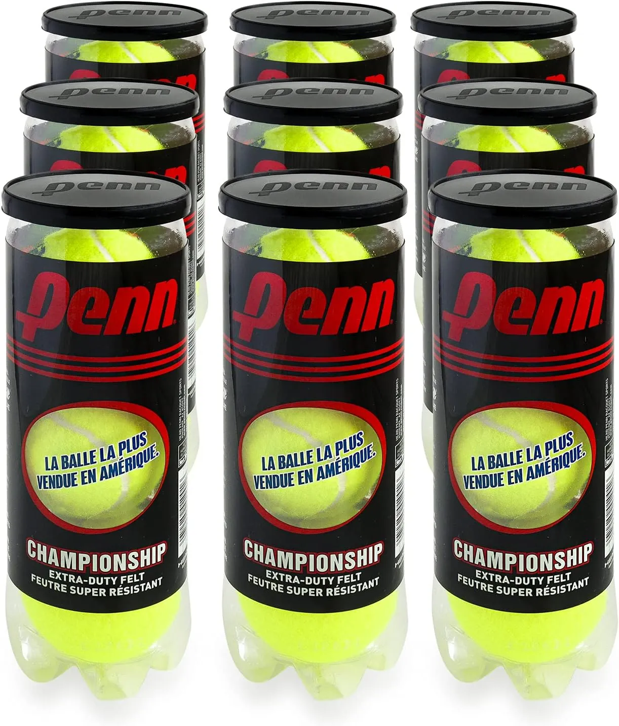Penn Championship Extra-Duty Tennis Balls - 9 Cans, 27 Balls