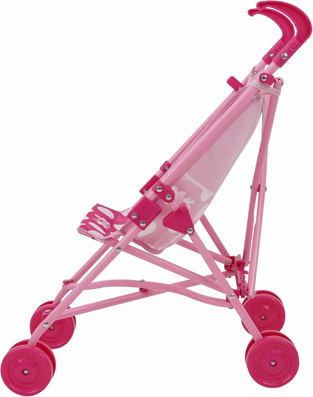 Peppa Pig: Doll Umbrella Stroller - Pink & White Dots - Fits Dolls Up to 24", Easy to Fold for Storage & Travel, for Dolls Plushes-Stuffed Animals, Pretend Play for Kids Ages 3 