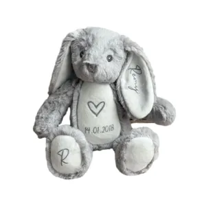 Personalized Bunny Rabbit Stuffed Animal, Unique Newborn Gift, Cuddly Plush Toy for Babies, Special Keepsake for Boys and Girls