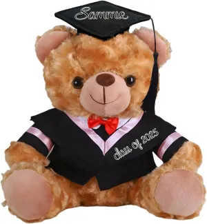 Personalized Graduation Bear 2025, Custom Embroidered Name Plush Keepsake, Graduation Gift with Cap and Gown (Style 1)