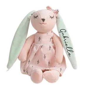Personalized Handmade Plush Bunny Doll, Custom Newborn Gift With Kids Name Easter Bunny Rabbit with Long Ears Baby Shower Present for Newborns