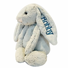 Personalized Bunny Rabbit Stuffed Animal Plush, Customized Your Name Easter Gift, Vinyl embroidery Bunny Rabbit Plush Toy Gift, Easter Gifts (A)