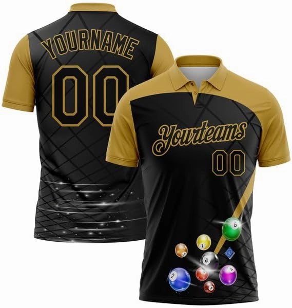 Personalized Name,Custom Jersey, Polo Sport, Green Red-White 3D Pattern Design Flame Billiards 8 Ball
