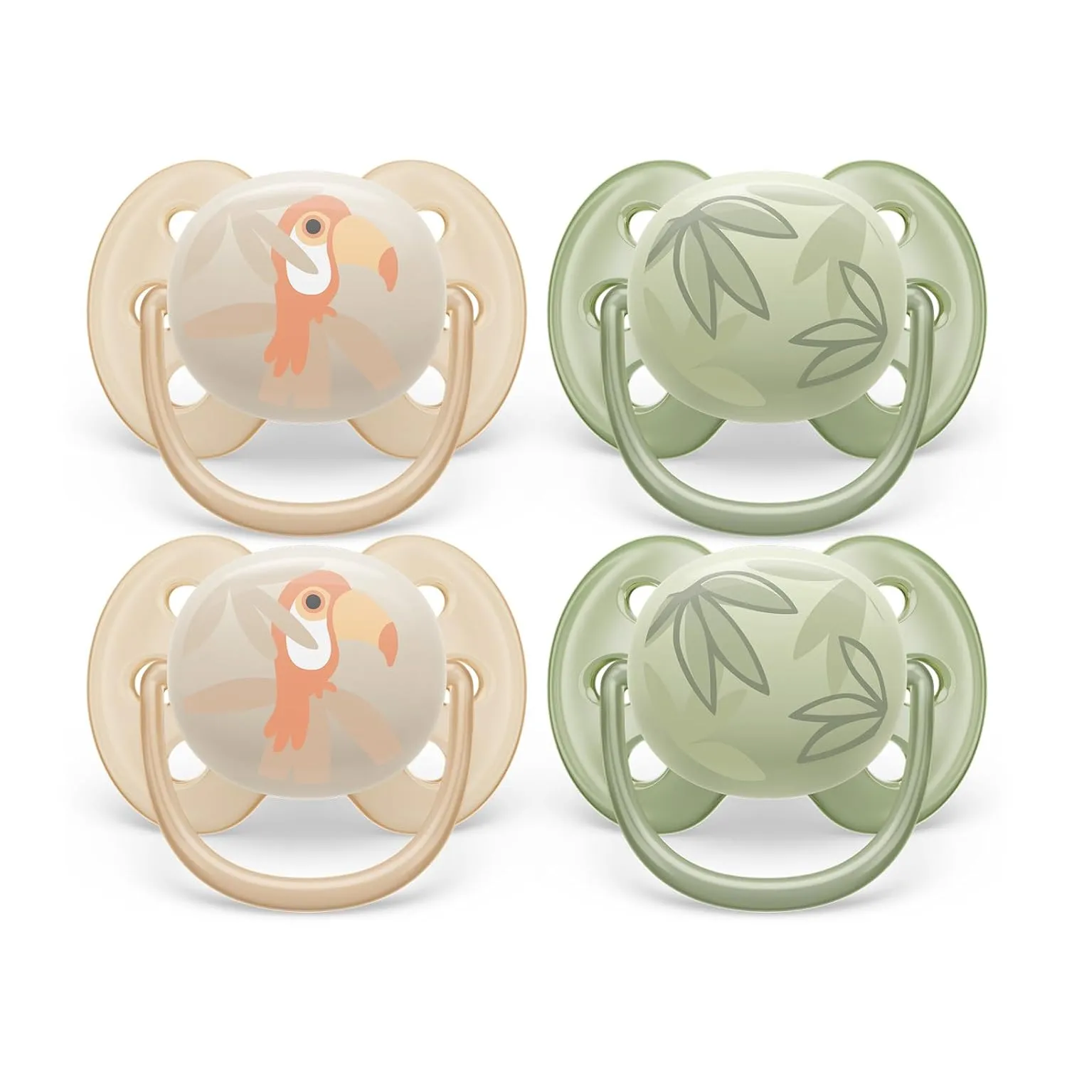 Philips Avent Ultra Soft Pacifier - 4 x Soft and Flexible Baby Pacifiers for Babies Aged 0-6 Months, BPA Free with Sterilizer Carry Case, SCF091/24