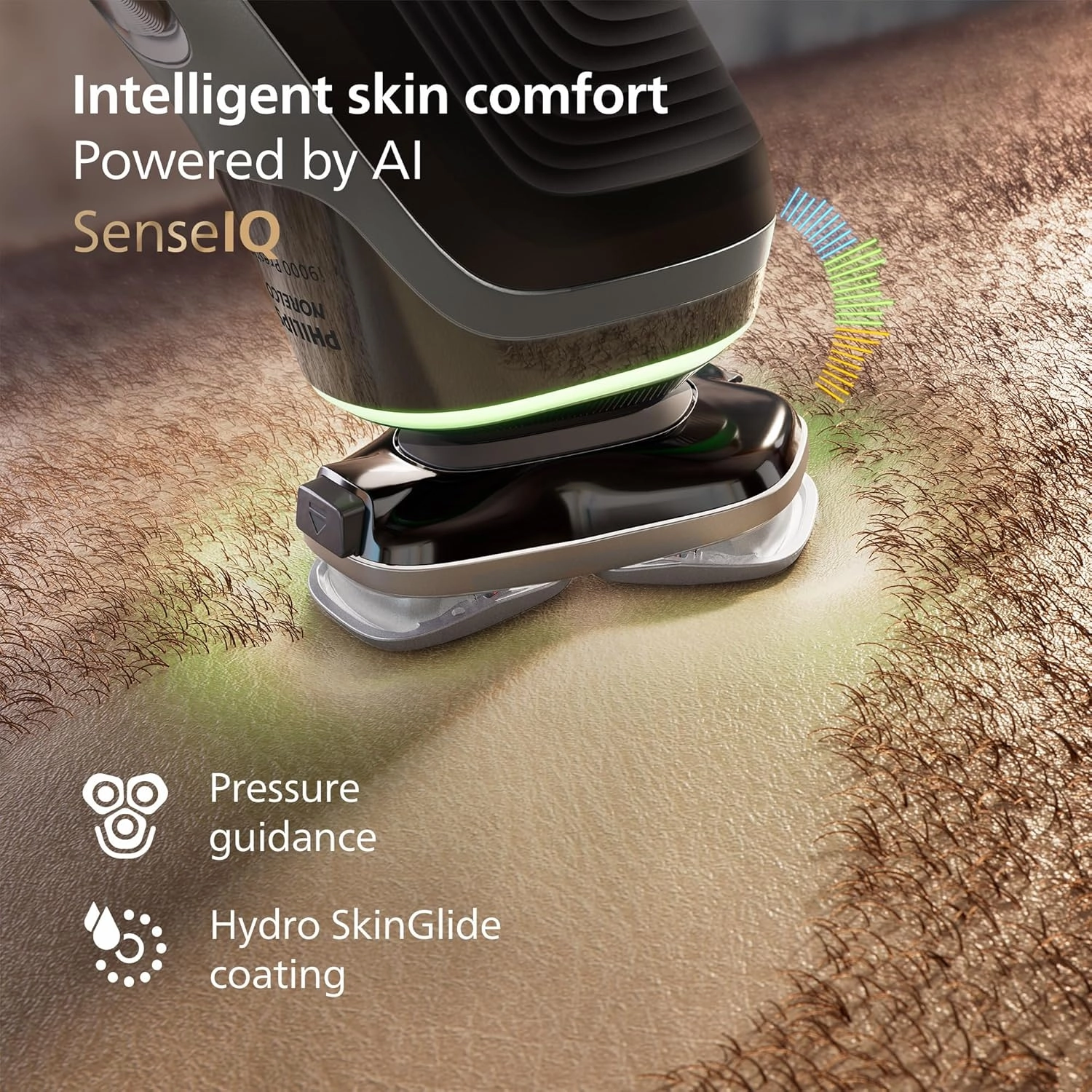 Philips Norelco Shaver i9000 Prestige - Wet & Dry Electric Shaver, Gold Oyster, Sense IQ Technology, Triple Lift & Cut System, 360 Rotating Dual SteelPrecision Blades, Quick Clean Pod, Model XP9203/81