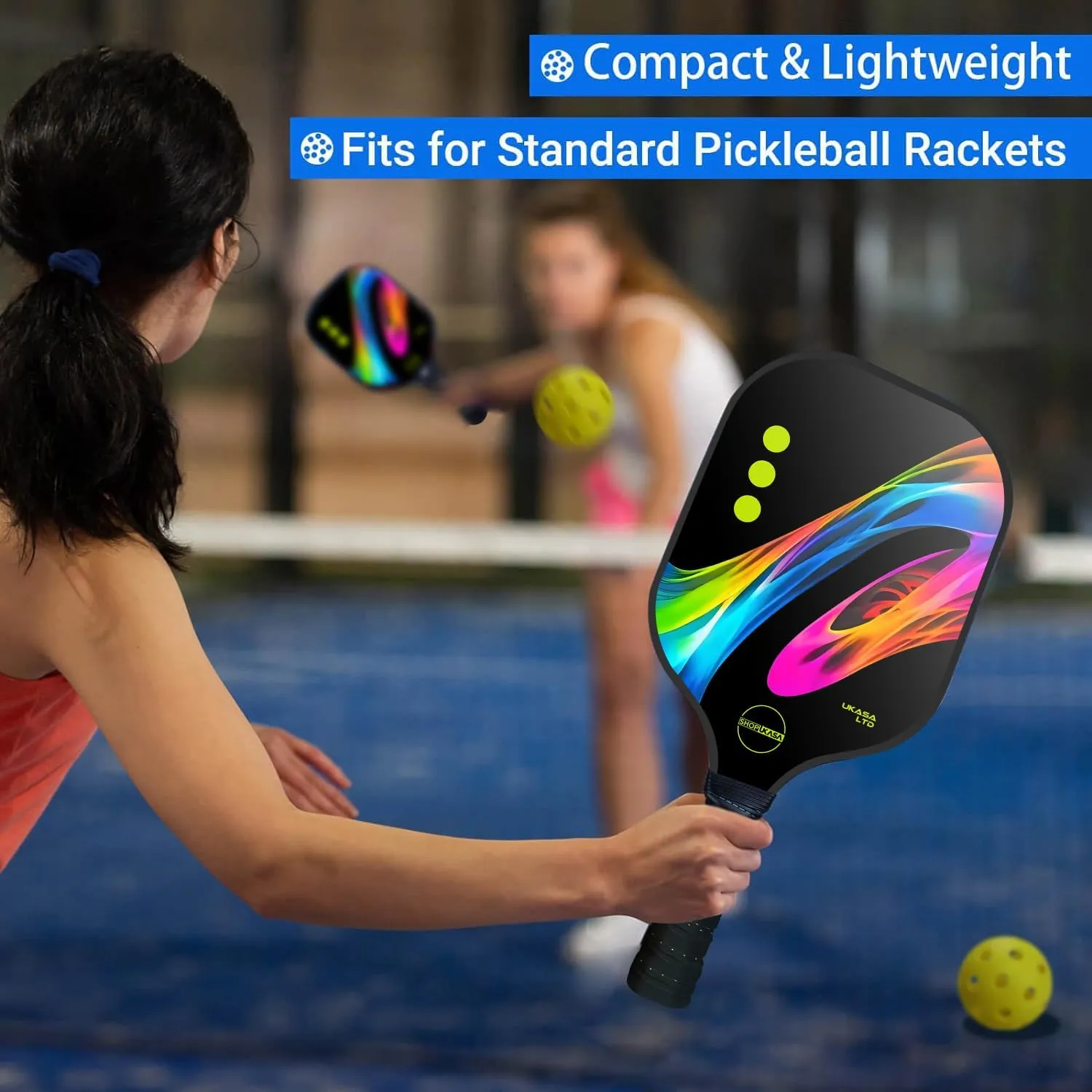 Pickleball-Paddles-Set of 2 or 1 Rackets with Balls and Bag, Pickle-Ball Equipment with Accessories, Cushion Comfort Grip, Men & Women's Gifts