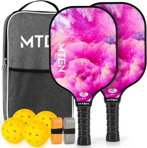 Pickleball Paddles, USAPA Approved Fiberglass Surface Pickleball Set with Pickleball Rackets, Pickleball Paddles Set ​for Men Women