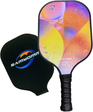 Pickleball Paddles,USAPA Approved Pickle Ball Paddle,Fiberglass/Carbon Racquets,Polypropylene Honeycomb Core,Anti-Slip Sweat Absorbing Grip,Included Cover Case,Pickleball Rackets for Beginners & Pros