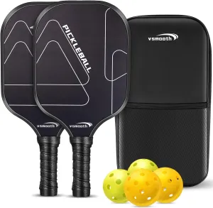 Pickleball Set with 2 Fiberglass Paddles, USAPA Approved Fiberglass Pickleball Set with 2 Lightweight Pickleball Paddle,4 Pickleball Balls,1 Backpack Bag, Evo Power, Hybrid & Control Paddles