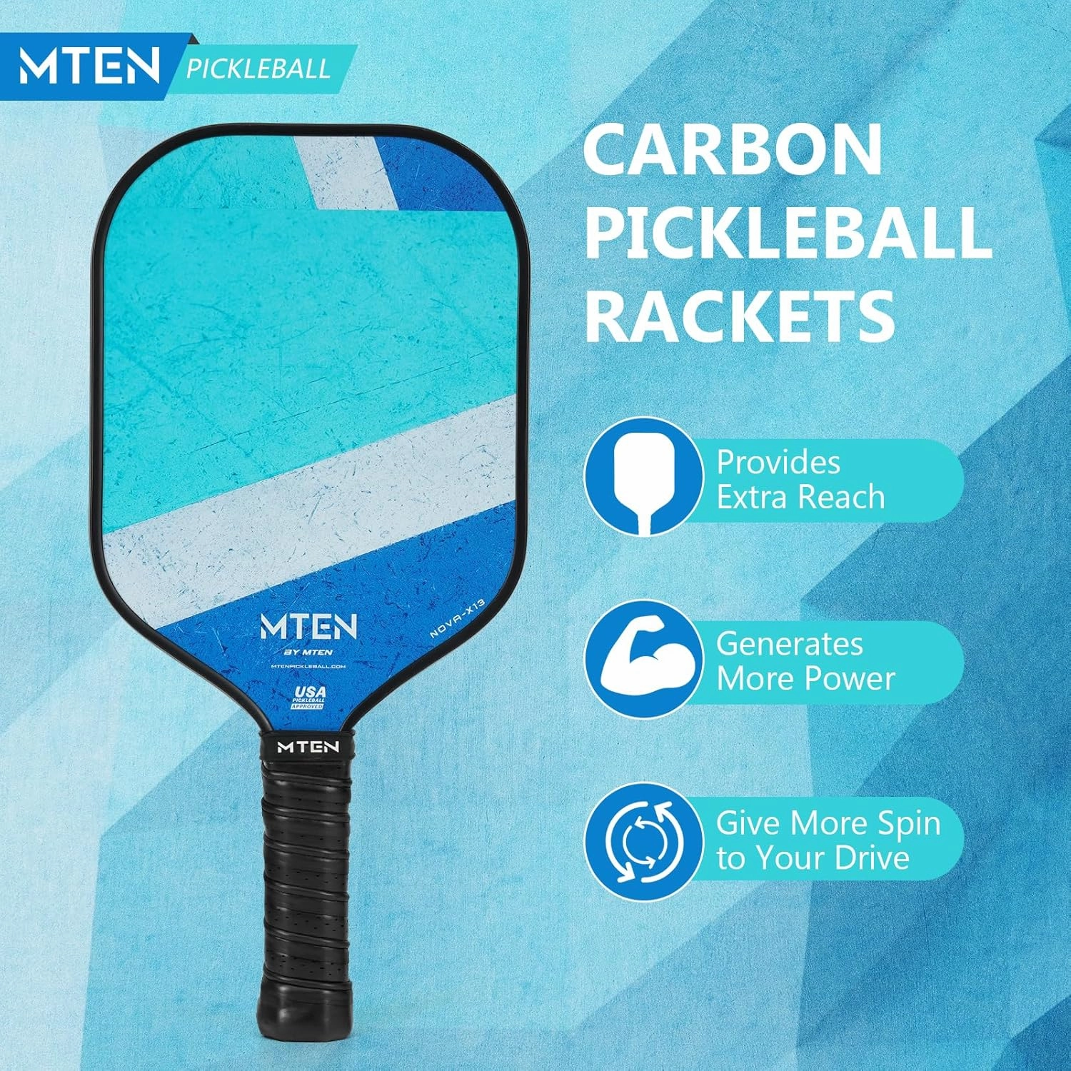Pickleball Paddles, Carbon Fiber Pickleball Paddles, Lightweight Pickle Ball Paddle, Carbon Fiberglass Surface, USAPA Approved, Beginners & Competition, 1Pcs