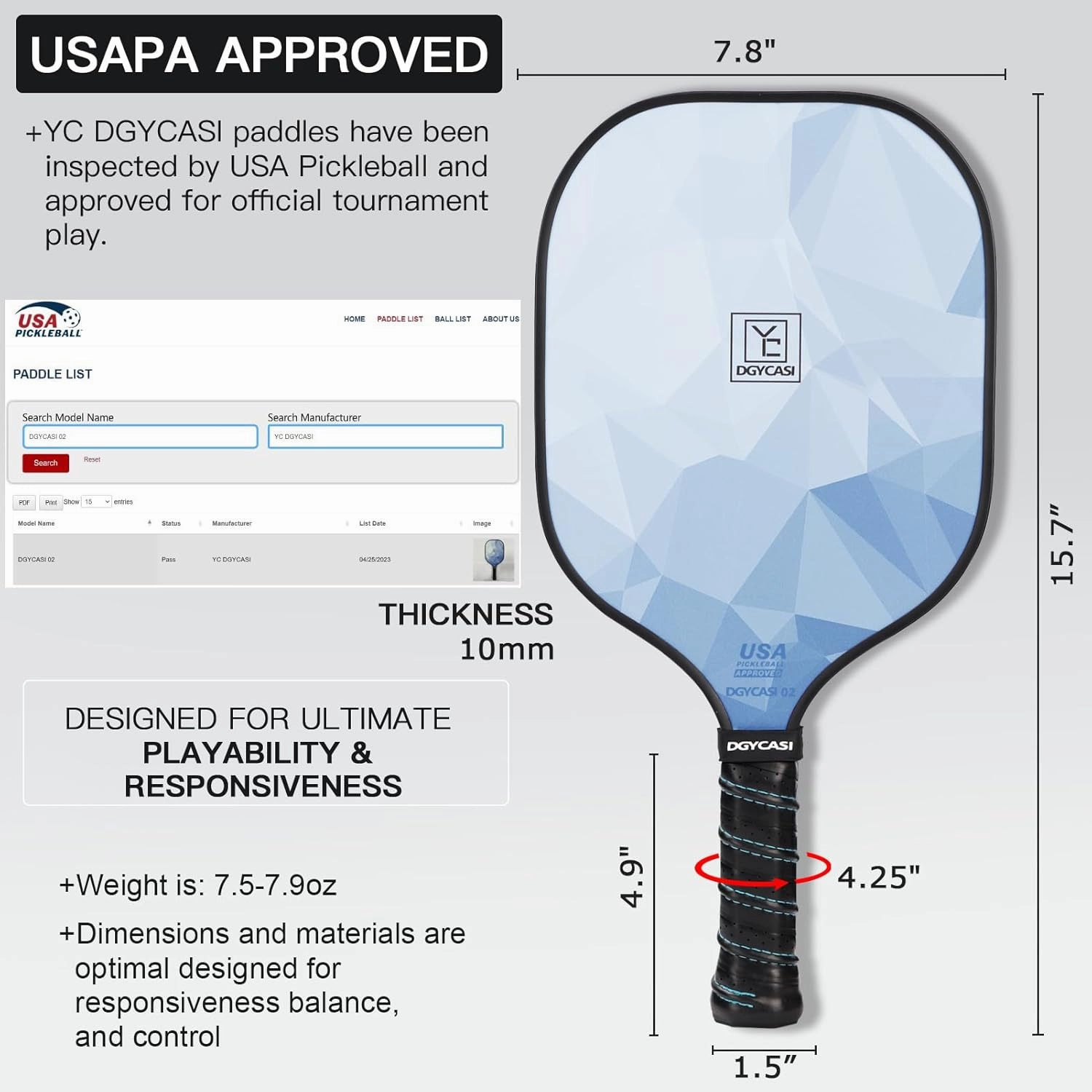Pickleball Paddles Set of 2, 2025 USAPA Approved Pickleball Set, Fiberglass Lightweight Pickle Ball Rackets 2 Pack, 2 Outdoor Pickleball, 2 Indoor Pickleball Balls, 1 Pickleball Bag for Women and Men